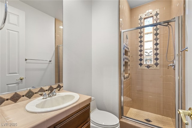 11680 Evergreen Creek Ln, Las Vegas, NV 89135 - bathroom with vanity and a stall shower