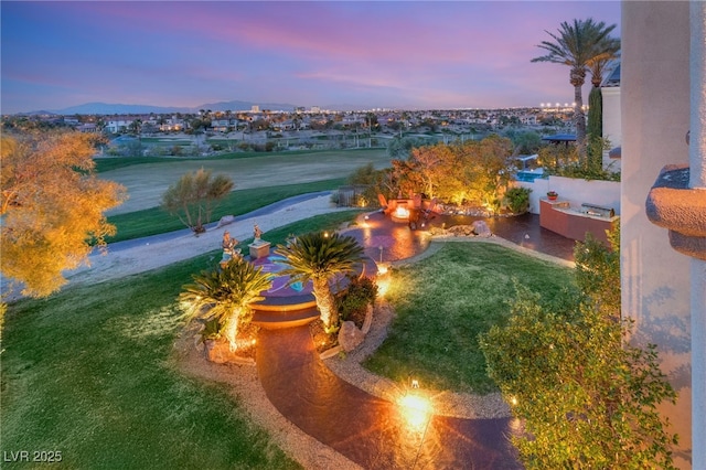 11680 Evergreen Creek Ln, Las Vegas, NV 89135 - aerial view at dusk