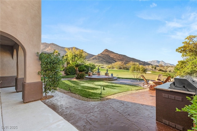 11680 Evergreen Creek Ln, Las Vegas, NV 89135 - view of patio / terrace with a mountain view