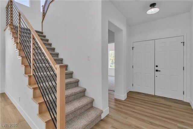 1551 Boundary Peak Way, Las Vegas, NV 89135 - entrance foyer with light wood-style flooring and stairs