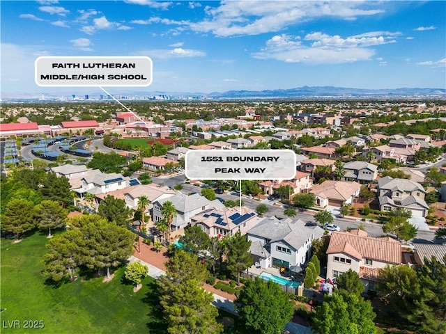 1551 Boundary Peak Way, Las Vegas, NV 89135 - aerial perspective of suburban area featuring mountains