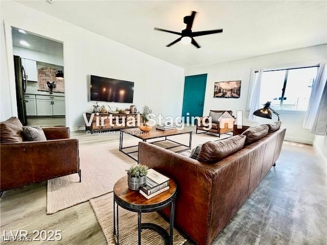 4324 El Conlon Ave, Las Vegas, NV 89102 - living area with a ceiling fan and wood finished floors