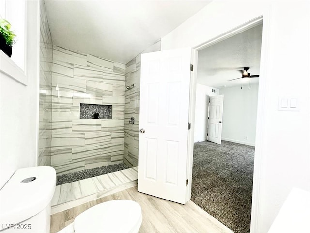 4324 El Conlon Ave, Las Vegas, NV 89102 - bathroom featuring a walk in shower and a ceiling fan