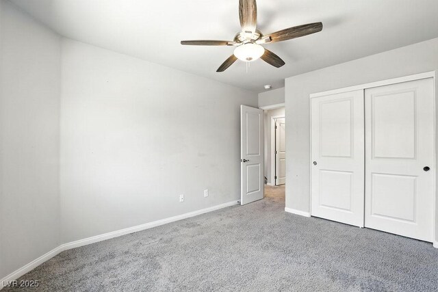 4039 Beech Fern Ave, North Las Vegas, NV 89084 - unfurnished bedroom with carpet, a closet, and a ceiling fan
