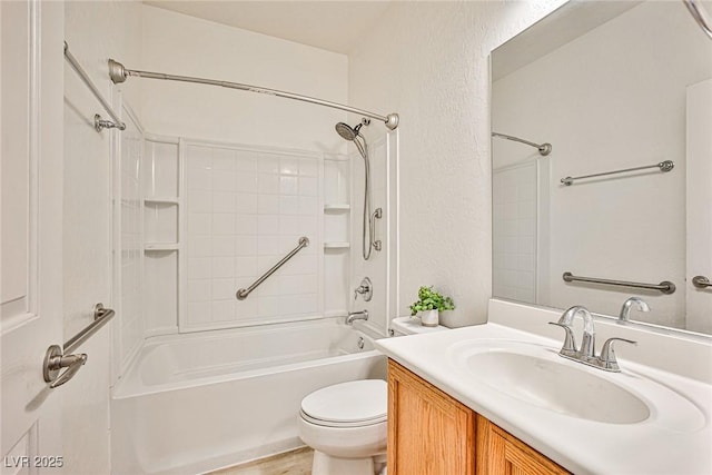 5967 Sun Appello Ave, Las Vegas, NV 89122 - bathroom featuring vanity, shower / bath combination, and a textured wall
