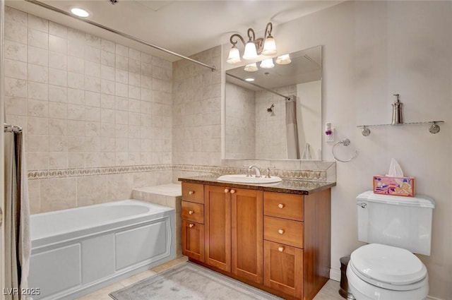 2405 W Serene Ave Unit 612, Las Vegas, NV 89123 - full bathroom with a bath, vanity, a shower with curtain, and tile patterned flooring