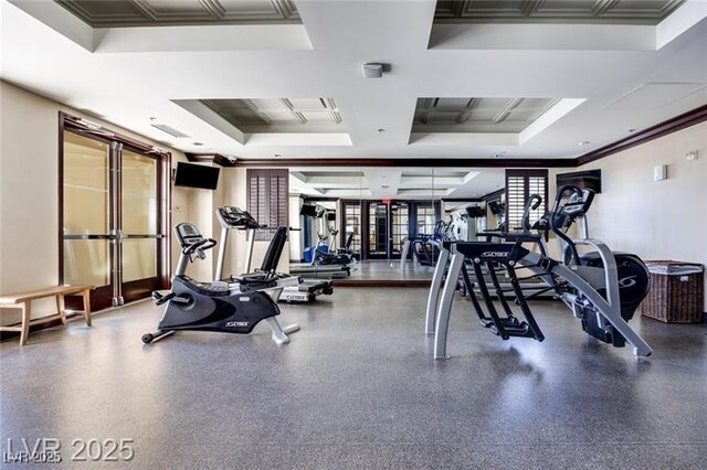 2405 W Serene Ave Unit 612, Las Vegas, NV 89123 - gym with a tray ceiling