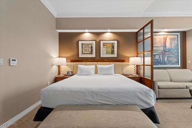 135 E Harmon Ave Unit 3816, Las Vegas, NV 89109 - bedroom with ornamental molding and tile patterned floors