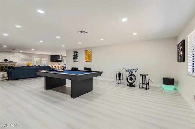 3047 Van Buskirk Cir, Las Vegas, NV 89121 - game room with light wood-style floors, billiards table, and recessed lighting