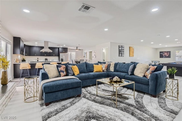 3047 Van Buskirk Cir, Las Vegas, NV 89121 - living room featuring recessed lighting