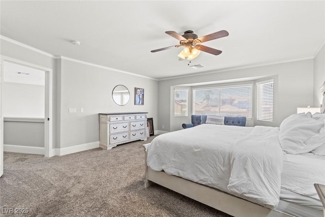 8820 Fall Green Ave, Las Vegas, NV 89129 - bedroom featuring ornamental molding, carpet, and ceiling fan