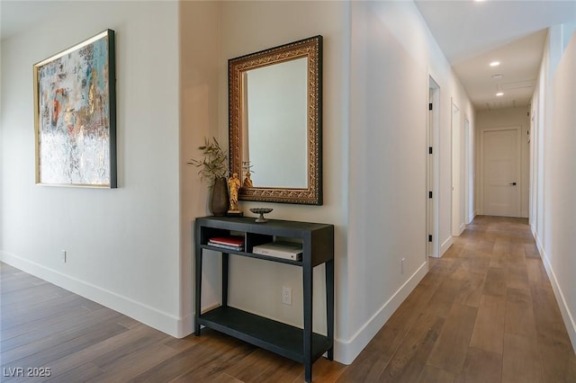 7745 Radcliff St, Las Vegas, NV 89123 - corridor with wood finished floors and recessed lighting