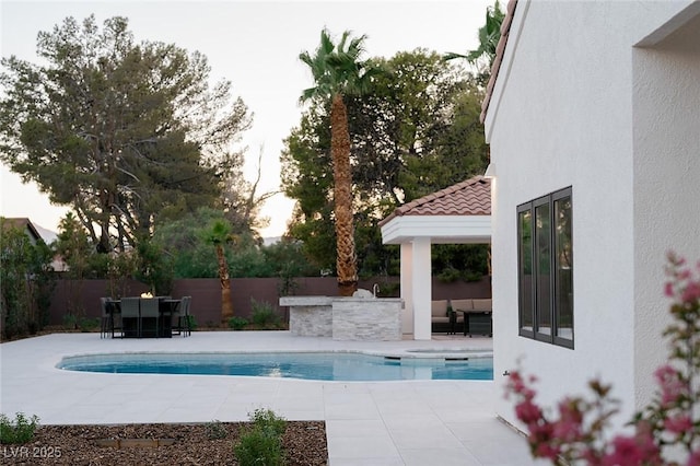 7745 Radcliff St, Las Vegas, NV 89123 - view of swimming pool with a patio and a gazebo
