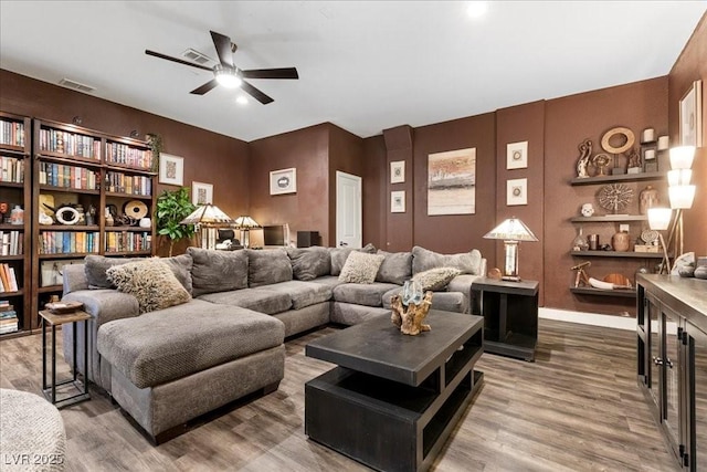 8013 Green River Knob St, Las Vegas, NV 89113 - living area featuring ceiling fan and wood finished floors