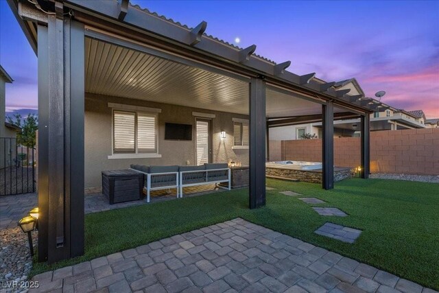 8013 Green River Knob St, Las Vegas, NV 89113 - fenced backyard featuring a patio area and an outdoor living space