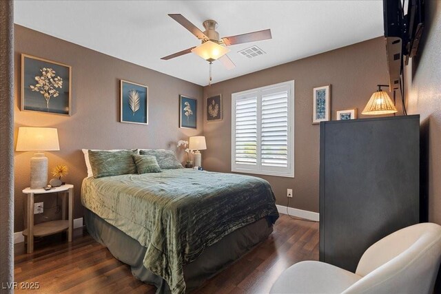 8013 Green River Knob St, Las Vegas, NV 89113 - bedroom with wood finished floors and a ceiling fan