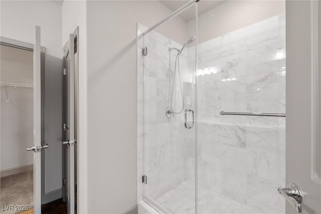 8753 Mann St, Las Vegas, NV 89139 - full bath featuring a marble finish shower and a spacious closet