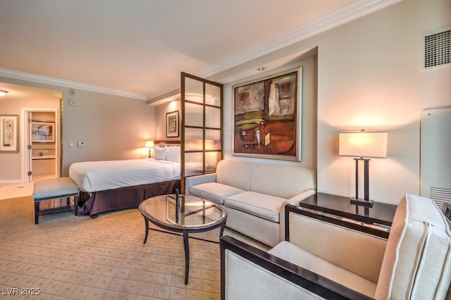 135 E Harmon Ave Unit 809, Las Vegas, NV 89109 - carpeted bedroom with ornamental molding