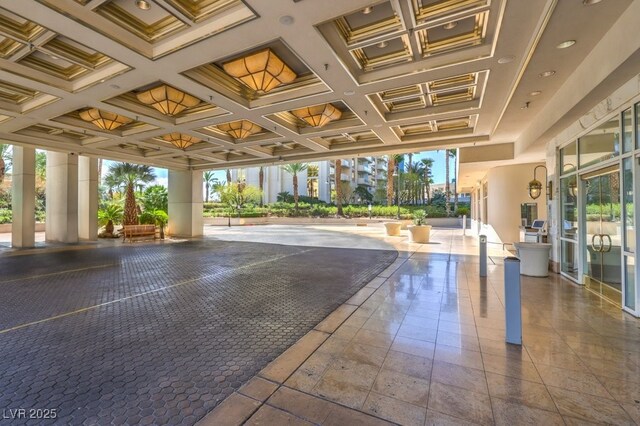 135 E Harmon Ave Unit 809, Las Vegas, NV 89109 - lobby with coffered ceiling and beam ceiling