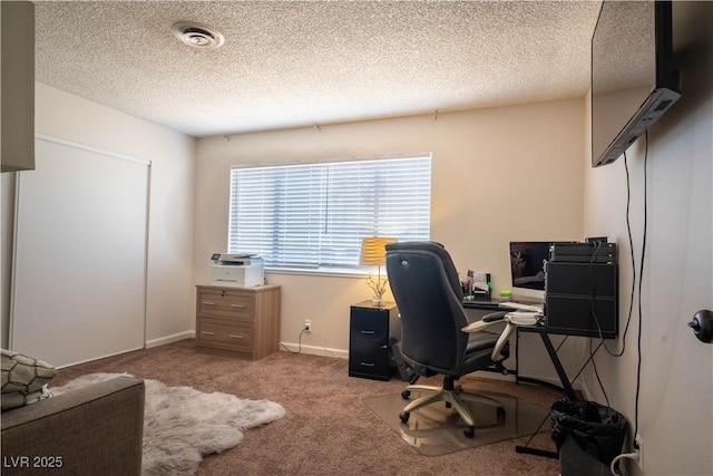 3030 Liberty Cir, Las Vegas, NV 89121 - carpeted home office featuring a textured ceiling and baseboards