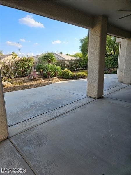 5110 Silenzio St, Las Vegas, NV 89135 - view of patio featuring ceiling fan