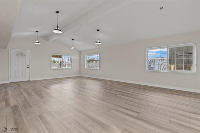 1628 Izabella Ave, Las Vegas, NV 89169 - unfurnished living room with light wood-type flooring and baseboards