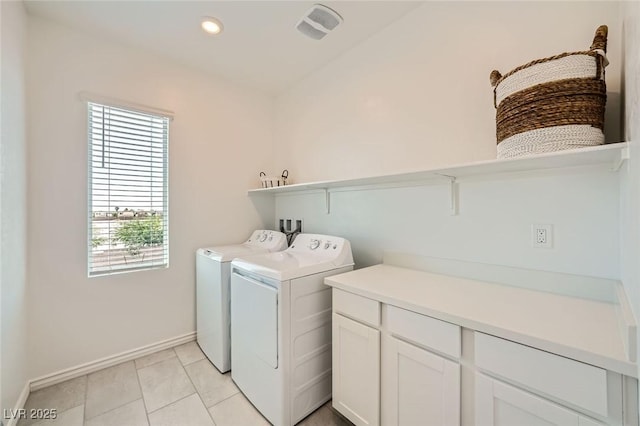 4364 Contour Bend Ave, North Las Vegas, NV 89084 - laundry area featuring washing machine and clothes dryer, light tile patterned floors, and recessed lighting