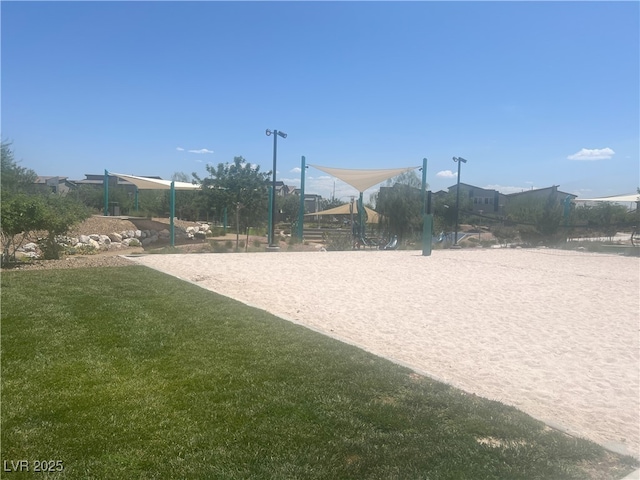 4364 Contour Bend Ave, North Las Vegas, NV 89084 - view of grassy yard featuring volleyball court