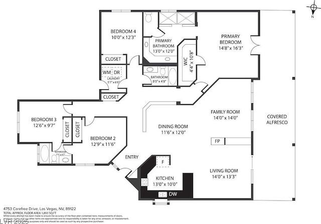 4753 Carefree Dr, Las Vegas, NV 89122 - view of floor plan / room layout