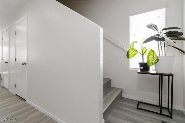 4976 Quiet Morning St, Las Vegas, NV 89122 - stairway with wood finished floors and baseboards