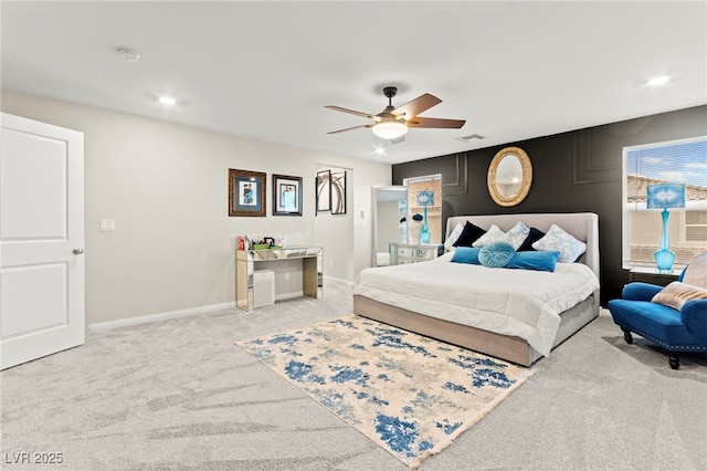 7502 Lush Oasis Ave, Las Vegas, NV 89113 - carpeted bedroom featuring recessed lighting and a ceiling fan