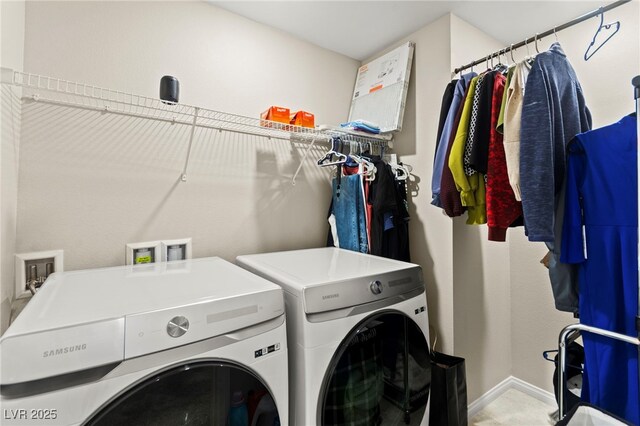 7502 Lush Oasis Ave, Las Vegas, NV 89113 - washroom featuring washer and clothes dryer and baseboards