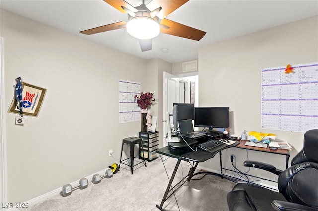 7502 Lush Oasis Ave, Las Vegas, NV 89113 - carpeted office space with a ceiling fan and baseboards