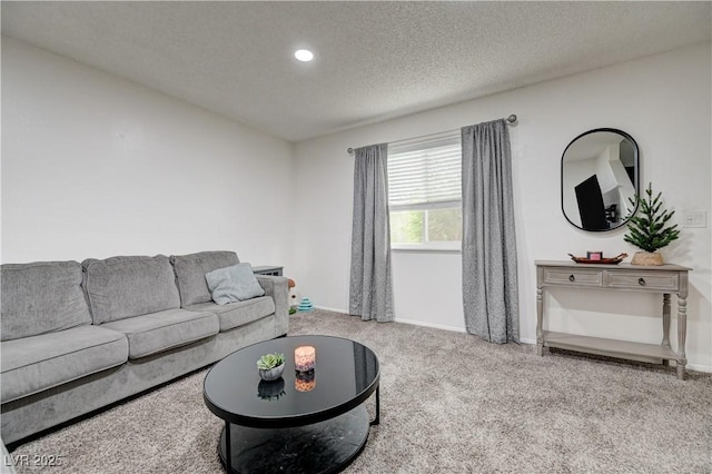 7066 Burcot Ave Unit 59, Las Vegas, NV 89156 - living room with carpet flooring, a textured ceiling, and recessed lighting