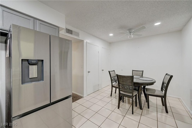 7066 Burcot Ave Unit 59, Las Vegas, NV 89156 - dining space with a ceiling fan, a textured ceiling, and recessed lighting