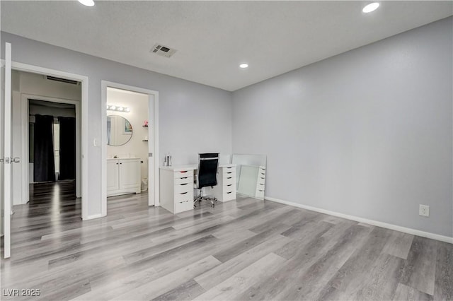 7066 Burcot Ave Unit 59, Las Vegas, NV 89156 - unfurnished office with light wood-type flooring and recessed lighting