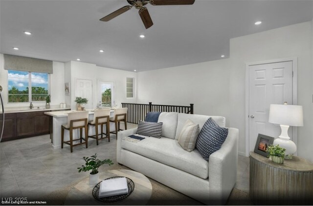 1159 Heliodor Ave Lot 171, Henderson, NV 89011 - living area with a ceiling fan and recessed lighting