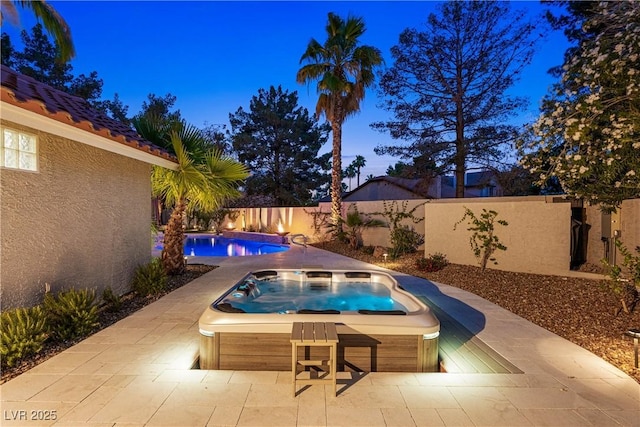 1990 Freeman Ct, Henderson, NV 89014 - view of pool featuring a hot tub, a fenced backyard, and a patio