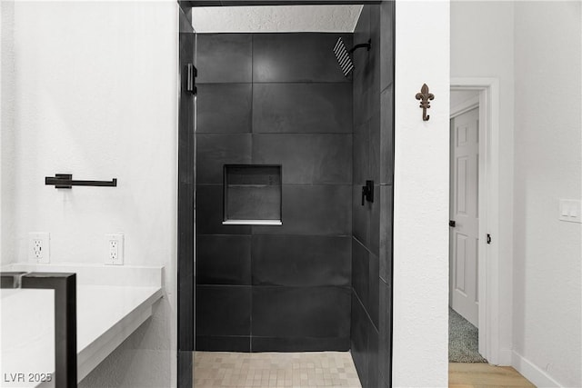 1990 Freeman Ct, Henderson, NV 89014 - full bathroom featuring a stall shower and wood finished floors