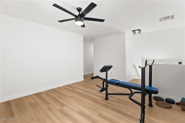 1990 Freeman Ct, Henderson, NV 89014 - workout area with ceiling fan and light wood-style flooring