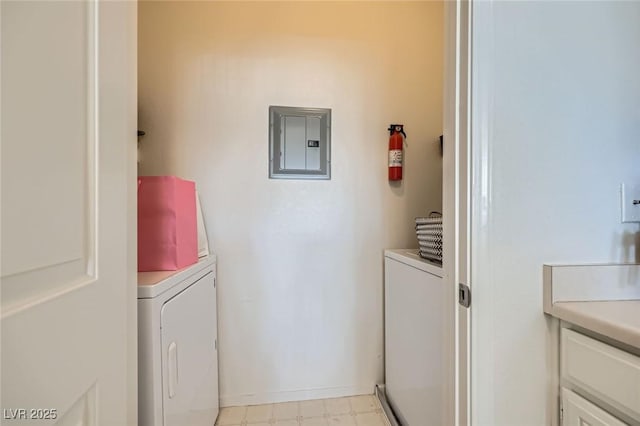 7127 S Durango Dr Unit 310, Las Vegas, NV 89113 - washroom with electric panel, washer / clothes dryer, and light floors