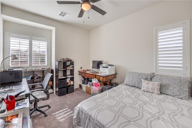 7948 Eastern Elk St, Las Vegas, NV 89149 - bedroom featuring carpet flooring, a desk, and a ceiling fan