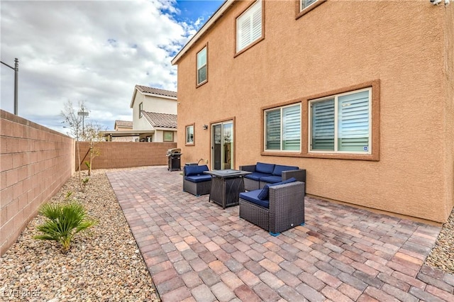 7948 Eastern Elk St, Las Vegas, NV 89149 - fenced backyard featuring a patio and outdoor lounge area