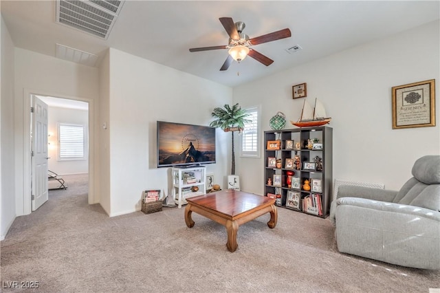 7948 Eastern Elk St, Las Vegas, NV 89149 - carpeted living room featuring ceiling fan