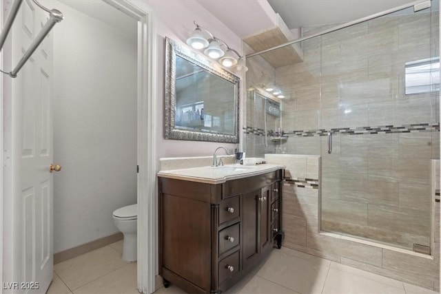 6292 Belgium Dr, Las Vegas, NV 89122 - full bath with vanity, tile patterned flooring, and a shower stall