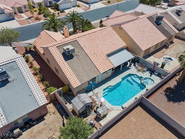 6292 Belgium Dr, Las Vegas, NV 89122 - aerial view of residential area featuring a pool