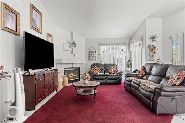6292 Belgium Dr, Las Vegas, NV 89122 - living room with a fireplace and carpet floors