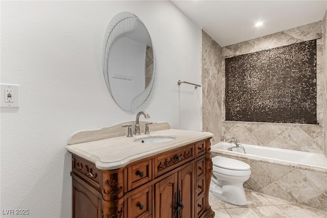 9660 W Ann Rd, Las Vegas, NV 89149 - full bathroom featuring tiled bath and vanity