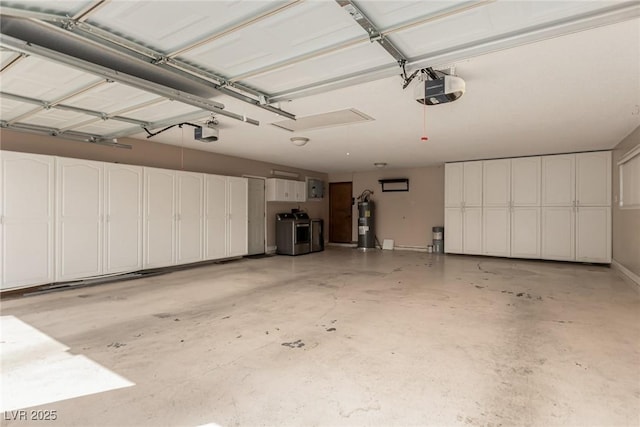 9660 W Ann Rd, Las Vegas, NV 89149 - garage featuring washer / clothes dryer, electric water heater, and a garage door opener