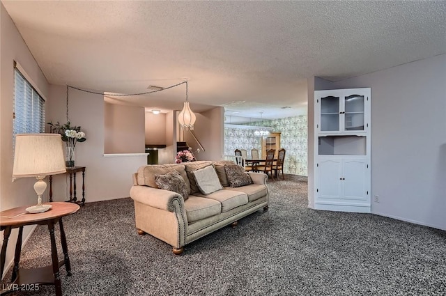 6213 Fairwood Ave, Las Vegas, NV 89107 - living room featuring carpet and a textured ceiling